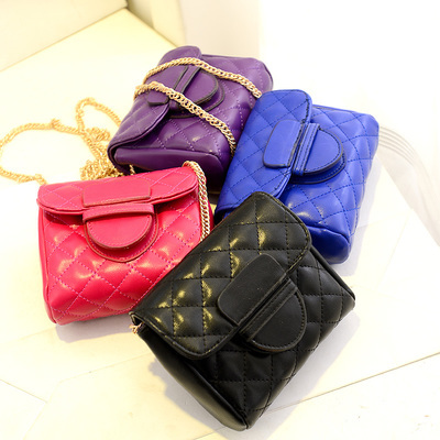 2014时尚风潮 欧美小香风菱格纹链条包，简约与精致的迷你宣言