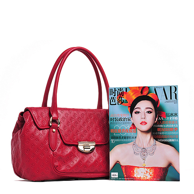 优雅与品质的融合 POWERLAND李嘉欣系列枣红色牛皮女士肩背手挽包详解